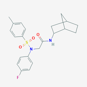 molecular formula C22H25FN2O3S B422464 N-bicyclo[2.2.1]hept-2-yl-2-{4-fluoro[(4-methylphenyl)sulfonyl]anilino}acetamide 