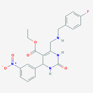 molecular formula C21H21FN4O5 B4224658 ethyl 6-{[(4-fluorobenzyl)amino]methyl}-4-(3-nitrophenyl)-2-oxo-1,2,3,4-tetrahydro-5-pyrimidinecarboxylate 