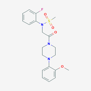 molecular formula C20H24FN3O4S B422466 N-(2-fluorophenyl)-N-{2-[4-(2-methoxyphenyl)-1-piperazinyl]-2-oxoethyl}methanesulfonamide 
