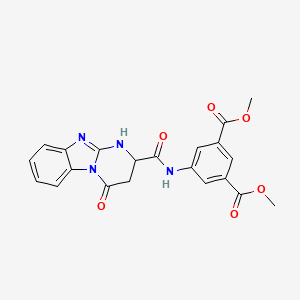 molecular formula C21H18N4O6 B4224668 dimethyl 5-{[(4-oxo-1,2,3,4-tetrahydropyrimido[1,2-a]benzimidazol-2-yl)carbonyl]amino}isophthalate 