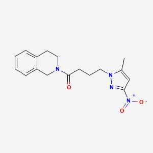 molecular formula C17H20N4O3 B4224676 2-[4-(5-methyl-3-nitro-1H-pyrazol-1-yl)butanoyl]-1,2,3,4-tetrahydroisoquinoline 