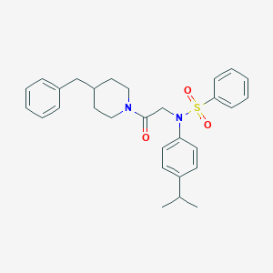 molecular formula C29H34N2O3S B422469 N-[2-(4-benzylpiperidin-1-yl)-2-oxoethyl]-N-(4-isopropylphenyl)benzenesulfonamide 
