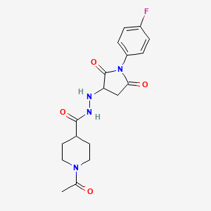 molecular formula C18H21FN4O4 B4224700 1-acetyl-N'-[1-(4-fluorophenyl)-2,5-dioxo-3-pyrrolidinyl]-4-piperidinecarbohydrazide 