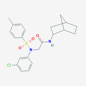 molecular formula C22H25ClN2O3S B422471 N-bicyclo[2.2.1]hept-2-yl-2-{3-chloro[(4-methylphenyl)sulfonyl]anilino}acetamide 