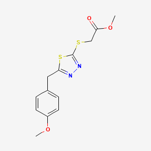 molecular formula C13H14N2O3S2 B4224744 methyl {[5-(4-methoxybenzyl)-1,3,4-thiadiazol-2-yl]thio}acetate 