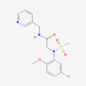 molecular formula C16H18ClN3O4S B422475 2-[5-chloro-2-methoxy(methylsulfonyl)anilino]-N-(3-pyridinylmethyl)acetamide 