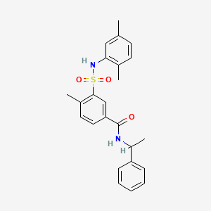 molecular formula C24H26N2O3S B4224758 3-{[(2,5-dimethylphenyl)amino]sulfonyl}-4-methyl-N-(1-phenylethyl)benzamide 