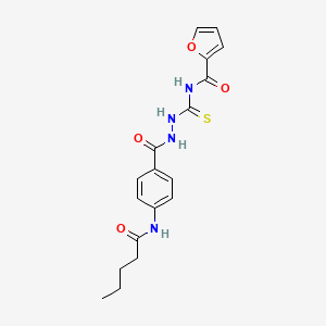 molecular formula C18H20N4O4S B4224774 N-({2-[4-(pentanoylamino)benzoyl]hydrazino}carbonothioyl)-2-furamide 