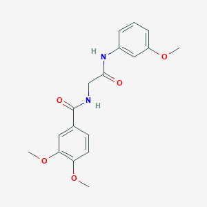 molecular formula C18H20N2O5 B4224786 3,4-dimethoxy-N-{2-[(3-methoxyphenyl)amino]-2-oxoethyl}benzamide 