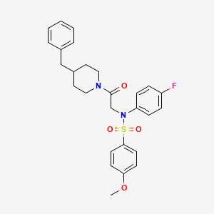 N-[2-(4-benzyl-1-piperidinyl)-2-oxoethyl]-N-(4-fluorophenyl)-4-methoxybenzenesulfonamide