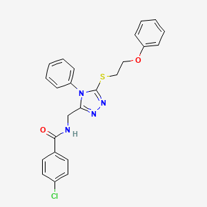 4-chloro-N-({5-[(2-phenoxyethyl)thio]-4-phenyl-4H-1,2,4-triazol-3-yl}methyl)benzamide