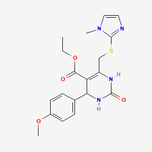 ethyl 4-(4-methoxyphenyl)-6-{[(1-methyl-1H-imidazol-2-yl)thio]methyl}-2-oxo-1,2,3,4-tetrahydro-5-pyrimidinecarboxylate