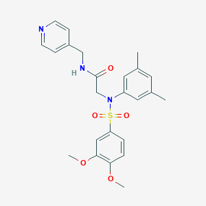 molecular formula C24H27N3O5S B422480 2-[(3,4-Dimethoxy-benzenesulfonyl)-(3,5-dimethyl-phenyl)-amino]-N-pyridin-4-ylmethyl-acetamide 