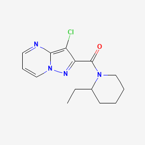 molecular formula C14H17ClN4O B4224829 3-chloro-2-[(2-ethyl-1-piperidinyl)carbonyl]pyrazolo[1,5-a]pyrimidine 