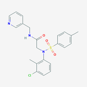 molecular formula C22H22ClN3O3S B422483 2-{3-chloro-2-methyl[(4-methylphenyl)sulfonyl]anilino}-N-(3-pyridinylmethyl)acetamide 
