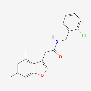 molecular formula C19H18ClNO2 B4224834 N-(2-chlorobenzyl)-2-(4,6-dimethyl-1-benzofuran-3-yl)acetamide 