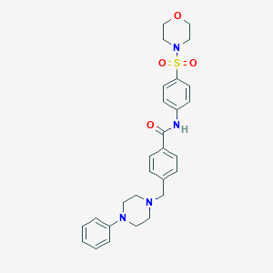 molecular formula C28H32N4O4S B422484 N-[4-(morpholin-4-ylsulfonyl)phenyl]-4-[(4-phenylpiperazin-1-yl)methyl]benzamide 