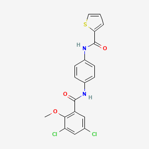 molecular formula C19H14Cl2N2O3S B4224842 N-{4-[(3,5-dichloro-2-methoxybenzoyl)amino]phenyl}-2-thiophenecarboxamide 