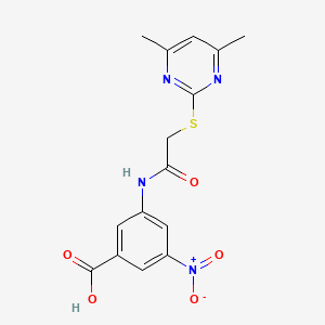 3-({[(4,6-dimethyl-2-pyrimidinyl)thio]acetyl}amino)-5-nitrobenzoic acid