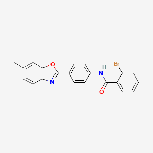 molecular formula C21H15BrN2O2 B4224878 2-bromo-N-[4-(6-methyl-1,3-benzoxazol-2-yl)phenyl]benzamide 