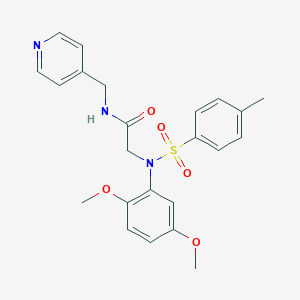 molecular formula C23H25N3O5S B422488 2-{2,5-dimethoxy[(4-methylphenyl)sulfonyl]anilino}-N-(pyridin-4-ylmethyl)acetamide 