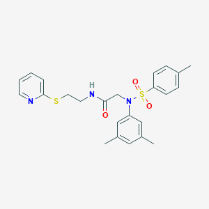molecular formula C24H27N3O3S2 B422489 2-{3,5-dimethyl[(4-methylphenyl)sulfonyl]anilino}-N-[2-(2-pyridinylsulfanyl)ethyl]acetamide 