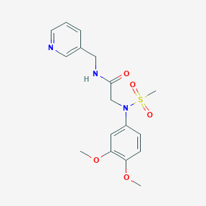 molecular formula C17H21N3O5S B422490 2-[3,4-dimethoxy(methylsulfonyl)anilino]-N-(3-pyridinylmethyl)acetamide 
