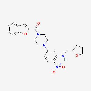 5-[4-(1-benzofuran-2-ylcarbonyl)-1-piperazinyl]-2-nitro-N-(tetrahydro-2-furanylmethyl)aniline