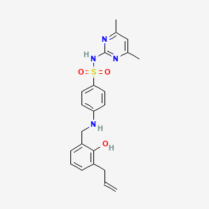 molecular formula C22H24N4O3S B4224957 4-[(3-allyl-2-hydroxybenzyl)amino]-N-(4,6-dimethyl-2-pyrimidinyl)benzenesulfonamide 