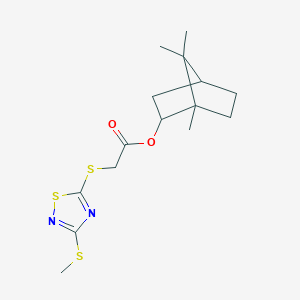 (1,7,7-trimethyl-2-bicyclo[2.2.1]heptanyl) 2-[(3-methylsulfanyl-1,2,4-thiadiazol-5-yl)sulfanyl]acetate