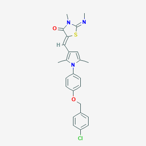 5-[(1-{4-[(4-chlorobenzyl)oxy]phenyl}-2,5-dimethyl-1H-pyrrol-3-yl)methylene]-3-methyl-2-(methylimino)-1,3-thiazolidin-4-one
