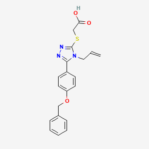 molecular formula C20H19N3O3S B4224992 ({4-allyl-5-[4-(benzyloxy)phenyl]-4H-1,2,4-triazol-3-yl}thio)acetic acid 