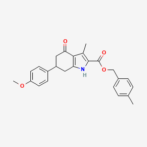 molecular formula C25H25NO4 B4225016 4-methylbenzyl 6-(4-methoxyphenyl)-3-methyl-4-oxo-4,5,6,7-tetrahydro-1H-indole-2-carboxylate 