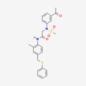 molecular formula C25H26N2O4S2 B4225035 N~2~-(3-acetylphenyl)-N~1~-{2-methyl-4-[(phenylthio)methyl]phenyl}-N~2~-(methylsulfonyl)glycinamide 