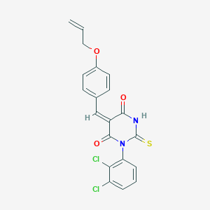 molecular formula C20H14Cl2N2O3S B422504 5-[4-(allyloxy)benzylidene]-1-(2,3-dichlorophenyl)-2-thioxodihydro-4,6(1H,5H)-pyrimidinedione 
