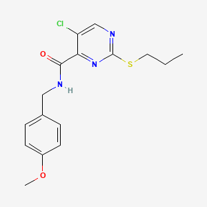 5-chloro-N-(4-methoxybenzyl)-2-(propylthio)-4-pyrimidinecarboxamide