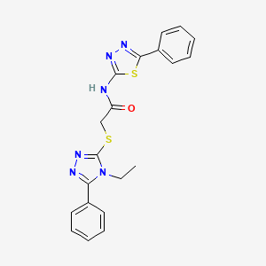 2-[(4-ethyl-5-phenyl-4H-1,2,4-triazol-3-yl)thio]-N-(5-phenyl-1,3,4-thiadiazol-2-yl)acetamide