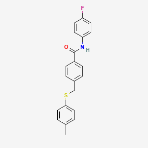 N-(4-fluorophenyl)-4-{[(4-methylphenyl)thio]methyl}benzamide