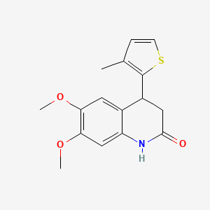 molecular formula C16H17NO3S B4225099 6,7-dimethoxy-4-(3-methyl-2-thienyl)-3,4-dihydro-2(1H)-quinolinone 