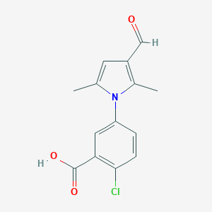 molecular formula C14H12ClNO3 B422510 2-氯-5-(3-甲酰-2,5-二甲基-1H-吡咯-1-基)苯甲酸 CAS No. 428495-29-8