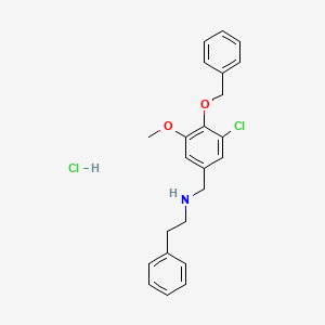 molecular formula C23H25Cl2NO2 B4225148 N-[4-(benzyloxy)-3-chloro-5-methoxybenzyl]-2-phenylethanamine 