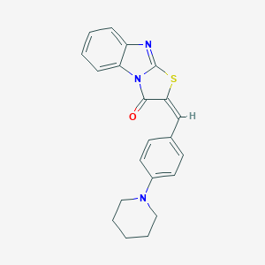 molecular formula C21H19N3OS B422516 2-[4-(1-piperidinyl)benzylidene][1,3]thiazolo[3,2-a]benzimidazol-3(2H)-one 