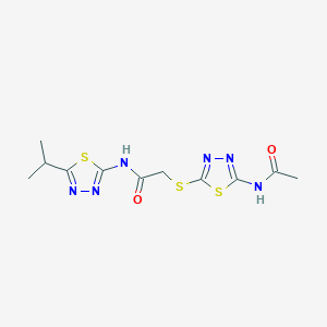 2-{[5-(acetylamino)-1,3,4-thiadiazol-2-yl]thio}-N-(5-isopropyl-1,3,4-thiadiazol-2-yl)acetamide