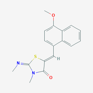molecular formula C17H16N2O2S B422517 (2Z,5Z)-5-[(4-methoxynaphthalen-1-yl)methylidene]-3-methyl-2-(methylimino)-1,3-thiazolidin-4-one 