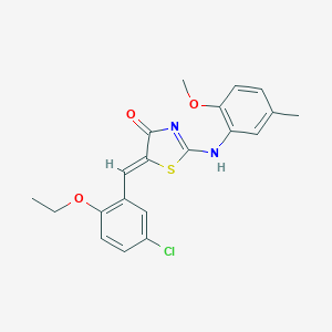 molecular formula C20H19ClN2O3S B422520 (5Z)-5-[(5-chloro-2-ethoxyphenyl)methylidene]-2-(2-methoxy-5-methylanilino)-1,3-thiazol-4-one 