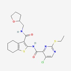 5-CHLORO-2-(ETHYLSULFANYL)-N-(3-{[(OXOLAN-2-YL)METHYL]CARBAMOYL}-4,5,6,7-TETRAHYDRO-1-BENZOTHIOPHEN-2-YL)PYRIMIDINE-4-CARBOXAMIDE