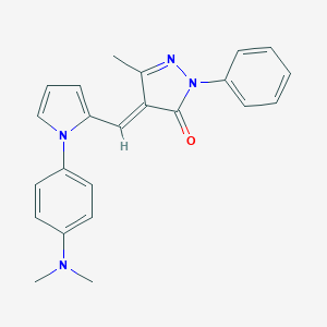 molecular formula C23H22N4O B422521 4-({1-[4-(dimethylamino)phenyl]-1H-pyrrol-2-yl}methylene)-5-methyl-2-phenyl-2,4-dihydro-3H-pyrazol-3-one 