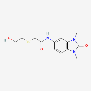 N-(1,3-dimethyl-2-oxo-2,3-dihydro-1H-benzimidazol-5-yl)-2-[(2-hydroxyethyl)thio]acetamide