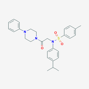 molecular formula C28H33N3O3S B422532 N-(4-isopropylphenyl)-4-methyl-N-[2-oxo-2-(4-phenyl-1-piperazinyl)ethyl]benzenesulfonamide 
