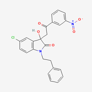 molecular formula C24H19ClN2O5 B4225329 5-chloro-3-hydroxy-3-[2-(3-nitrophenyl)-2-oxoethyl]-1-(2-phenylethyl)-1,3-dihydro-2H-indol-2-one 